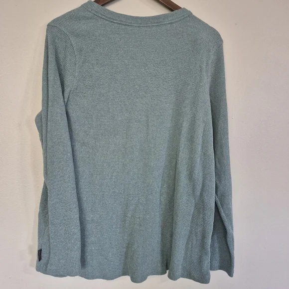 WindRiver Teal Waffle Weave THermal Long Sleeve Henley Top XL - Picture 4 of 7